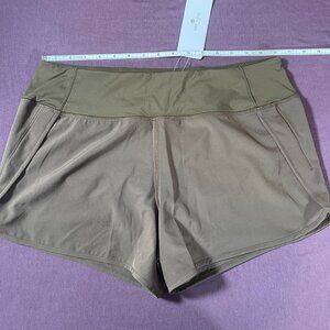 CRZ Yoga - Running Lightweight Workout Shorts 4" in Dark Green - Size 12 - NWT